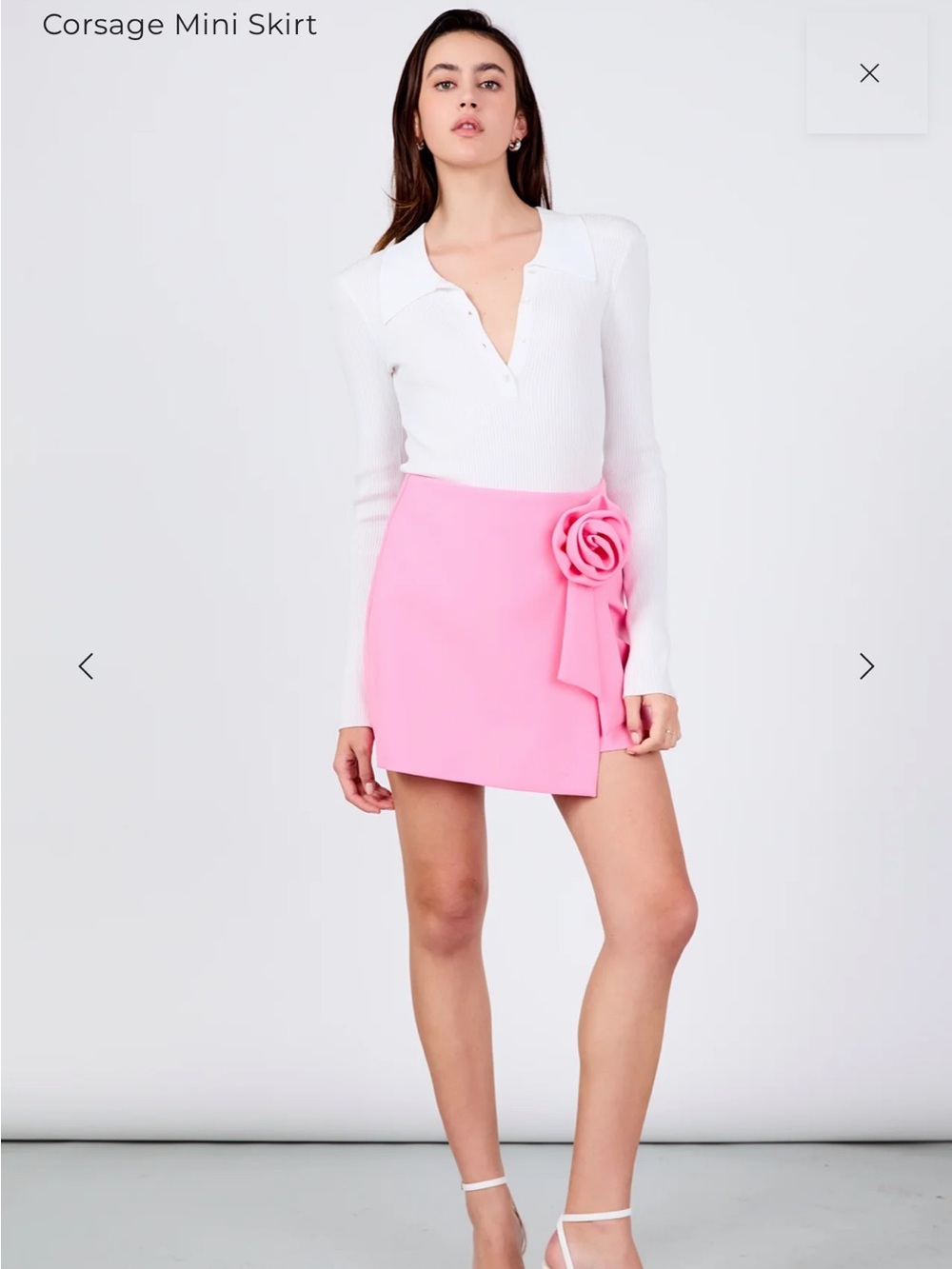 Corsage Mini Skirt - Pink